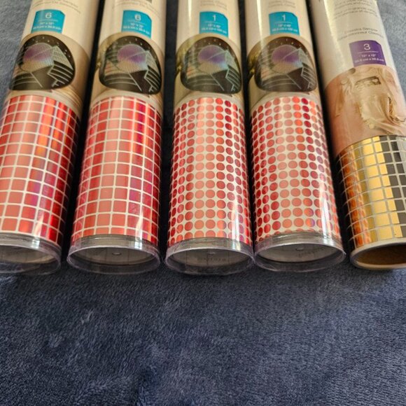 Set of 5 Rolls - Cricut Premium Vinyl Regular & Holographic & Iron-On Mosaic NEW - Picture 8 of 8